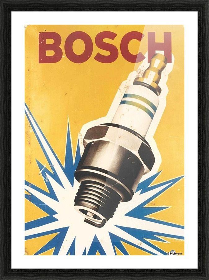 Vintage Spark Plug Logo - Vintage Bosch Spark Plug Automobile - VINTAGE POSTER Canvas