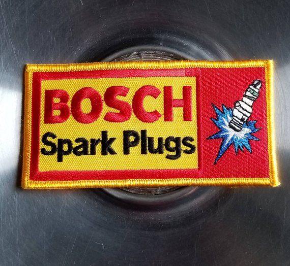 Bosch Spark Plugs Logo - Vintage Bosch Spark Plugs Embroidered Iron On Patch 3 | Etsy