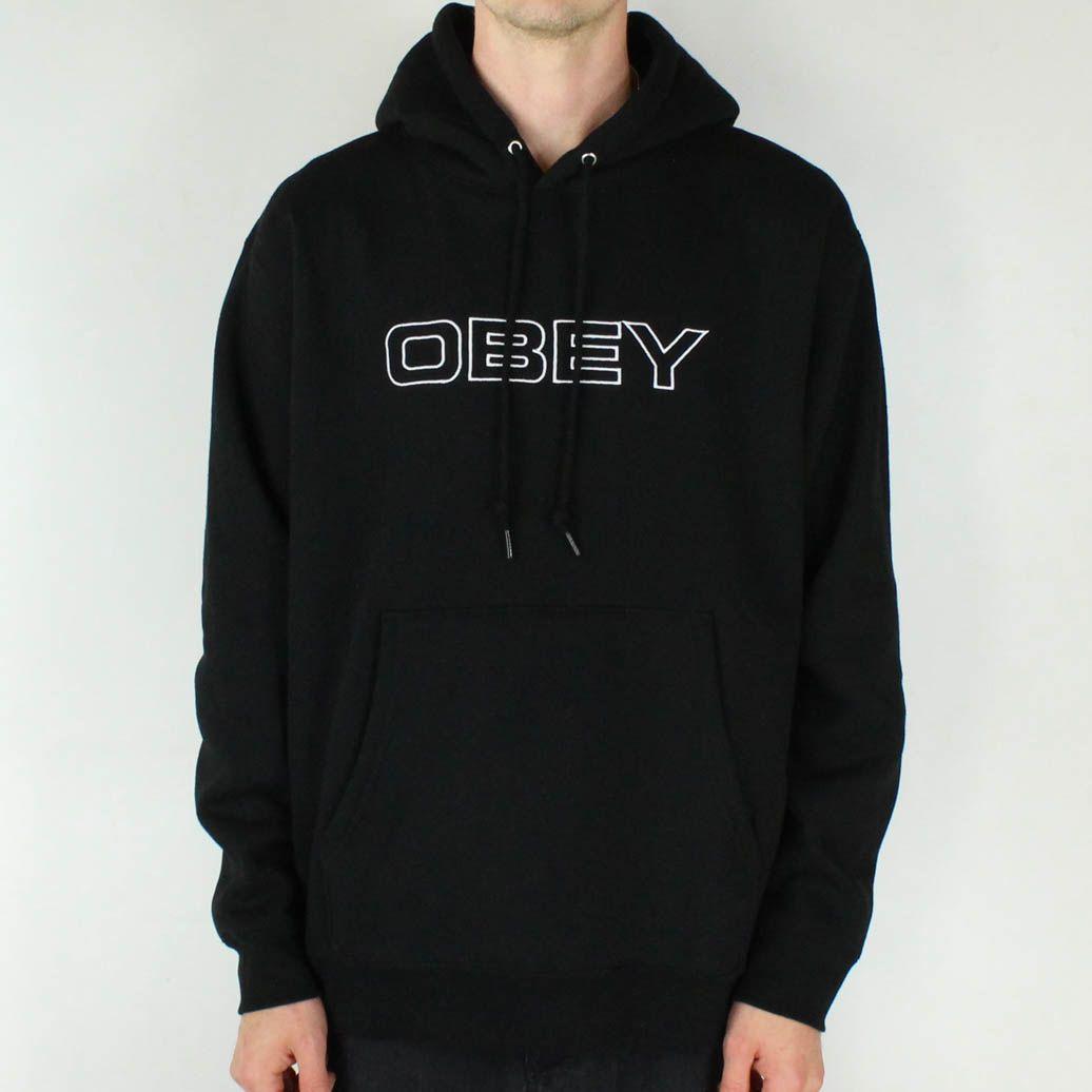 Obey Clothing Line Logo - OBEY Line Hooded Sweatshirt - Black - Remix Casuals