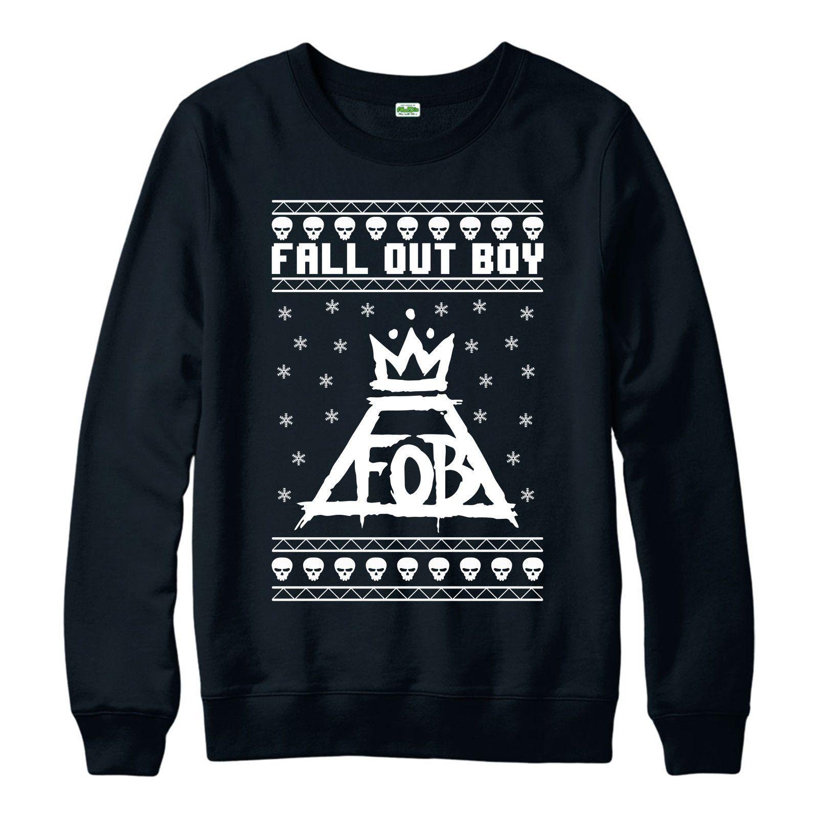 FOB Logo - Fall Out Boy Christmas Jumper FOB Logo Festive Xmas Gift Adult Kids