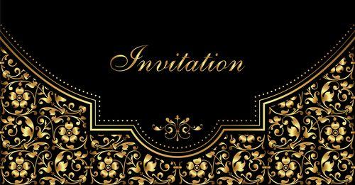 Luxury Black and Gold Logo - luxury black and gold invitation card vectors 06 free download