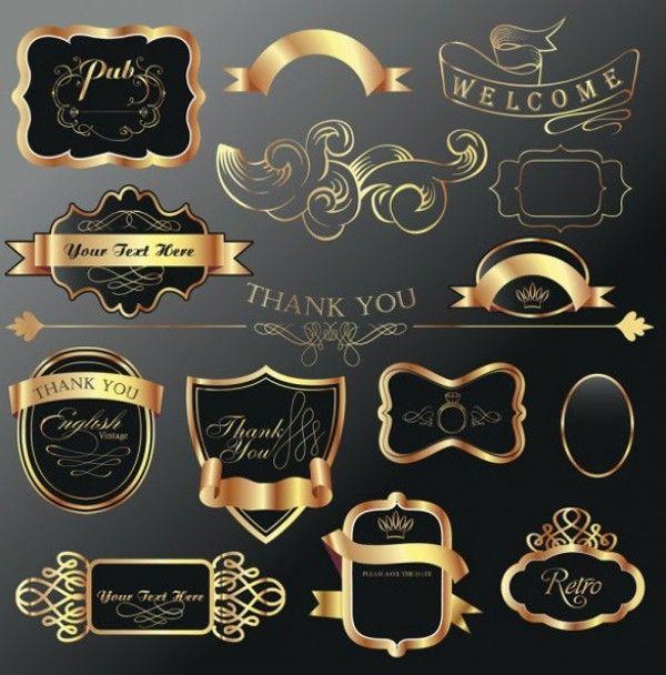 Luxury Black and Gold Logo - Luxury Black Gold Design Banner Elements