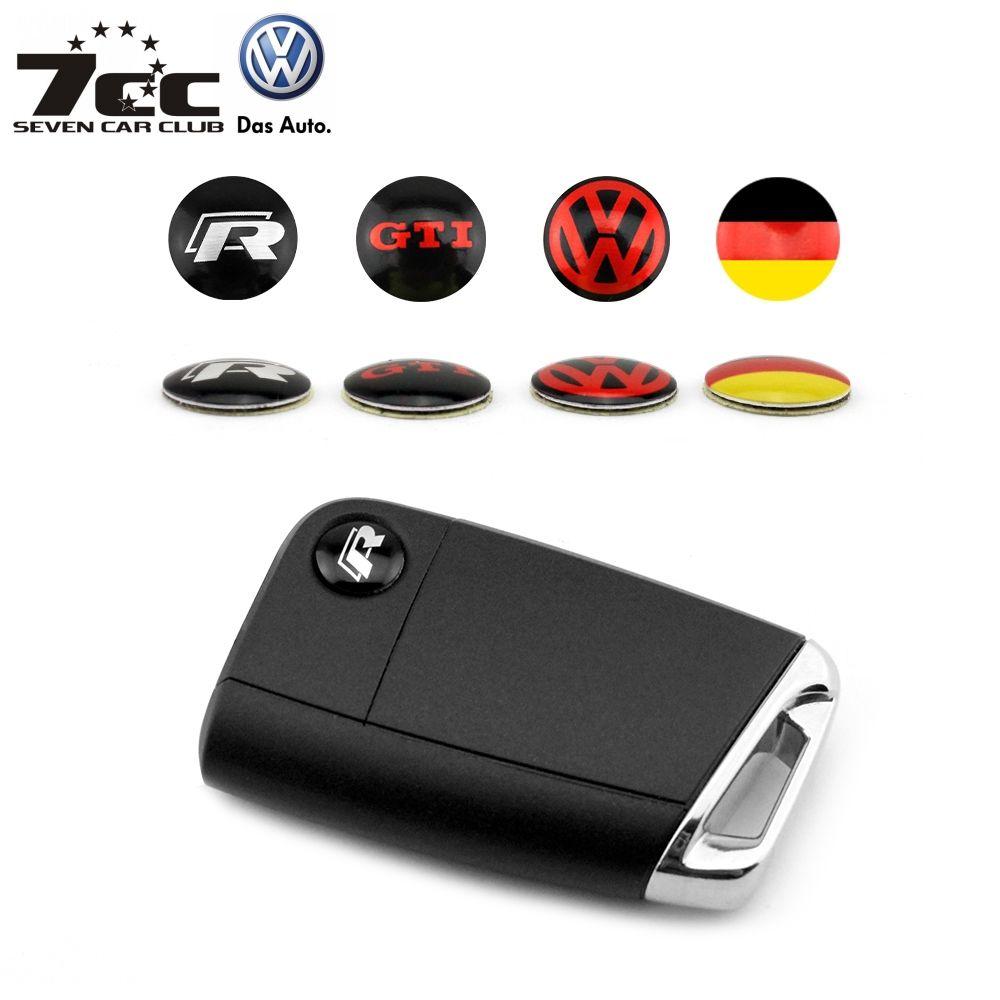 FOB Logo - 2PCS Key Fob Logo German Flag Badge VW R GTI Emblem FIT VW Key ...