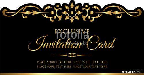 Luxury Black and Gold Logo - Invitation card luxury design and gold vintage style Stock