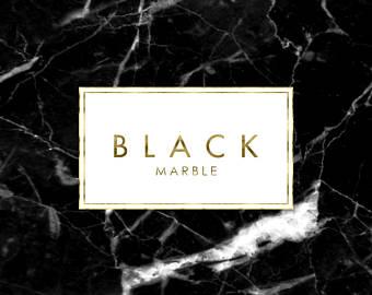 Luxury Black and Gold Logo - Designer Black Marble and Gold Premade Logo Design Custom | Etsy