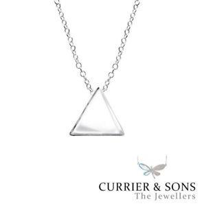 2 Silver Triangle Logo - Sterling Silver Triangle Pendant Necklace Design 2 45cm / 18