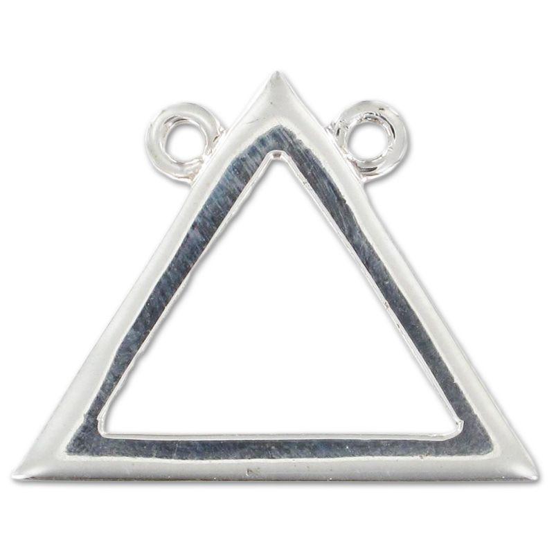 2 Silver Triangle Logo - Sterling Silver Spacer triangle 2 rings 16.5mm x1 & Co