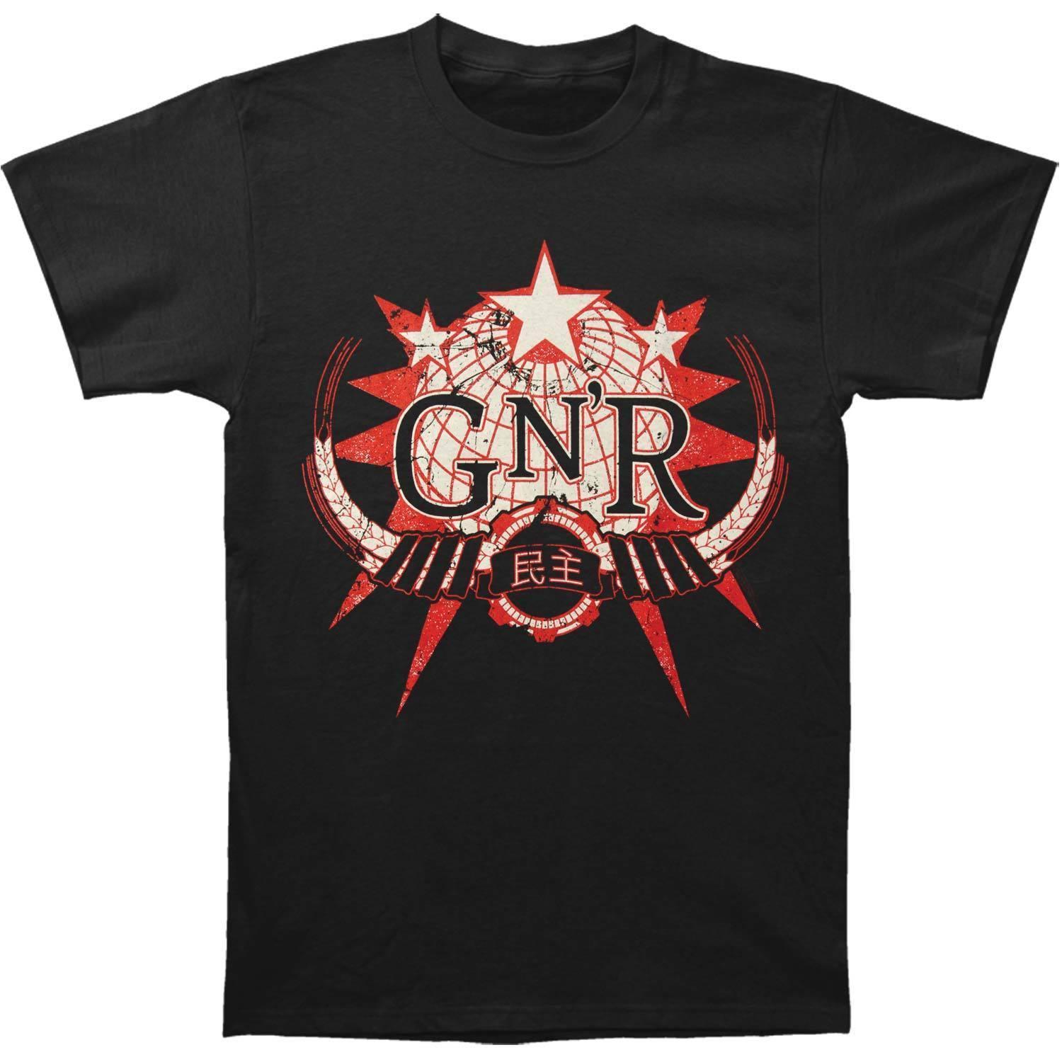 Three Globe Logo - Guns N Roses Men'S Globe Logo T Shirt Black Popular T Shirt Funny It