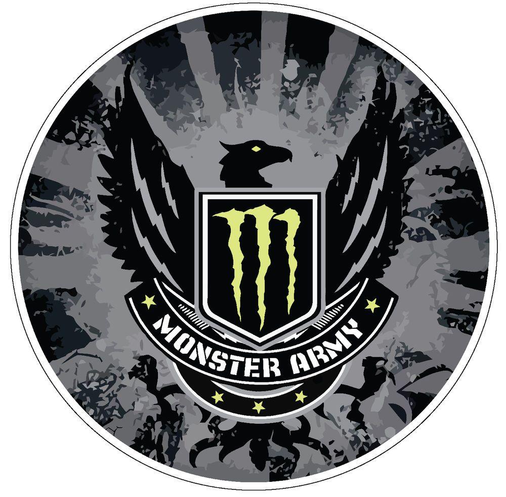 Eagle Circle Logo - Monster Army Eagle Circle Logo Vinyl Sticker for phone, laptop