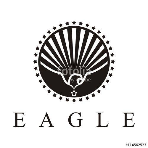 Eagle Circle Logo - Eagle Logo, Eagle Wings Logo, Eagle Circle Logo was surrounded stars