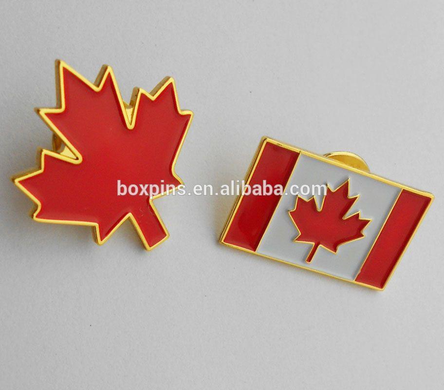 Red Canadian Leaf Logo - Maple Leaf Red Maple Canada Flag Metal Lapel Pins Wholesales - Buy ...
