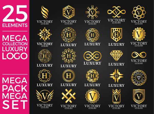 Luxury Black and Gold Logo - Collection Luxury Gold Logo – 25 elements vector free download