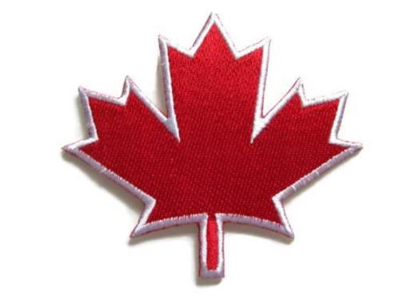 Red Canada Leaf Logo - Red Maple Leaf Iron On Patch Canada Maple Leaf Stick On