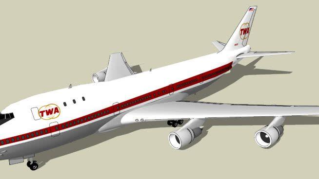TWA Globe Logo - Trans World Airlines (TWA) (1973) - Boeing 747-131 | 3D Warehouse