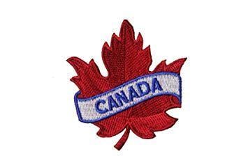 Red Canada Leaf Logo - CANADA Red Maple Leaf Embroidered Iron on Patch Crest Badge ...Size ...