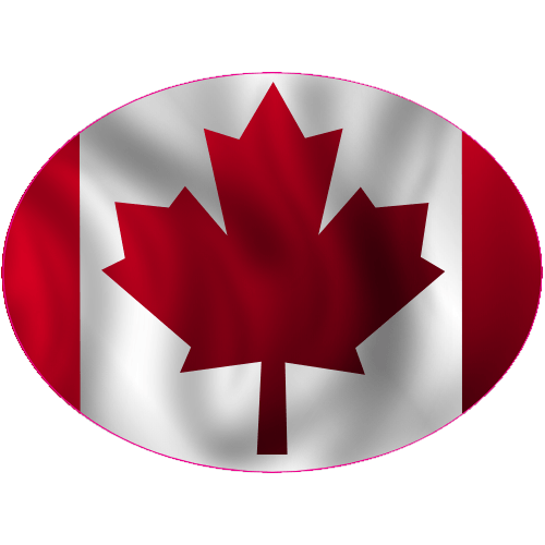 Red Canada Leaf Logo - Canadian Maple Leaf Flag Oval Sticker