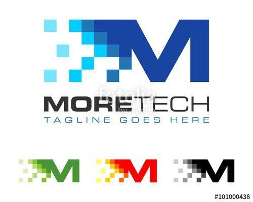 Mutimedia Logo - M Letter Multimedia Pixel Logo Stock Image And Royalty Free Vector