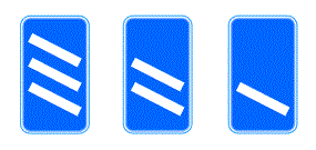 White with Blue Lines Logo - Traffic signs: Information signs