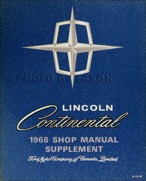 Lincoln Continental Logo - 1968 Lincoln Continental Repair Shop Manual Original Supplement ...