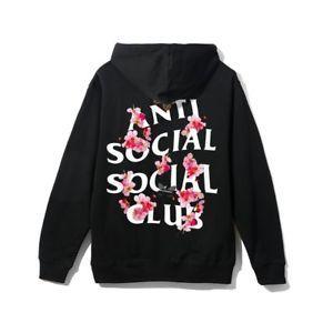 Assc Logo - DS Anti Social Social Club ASSC logo Kkoch Black flower Hoodie