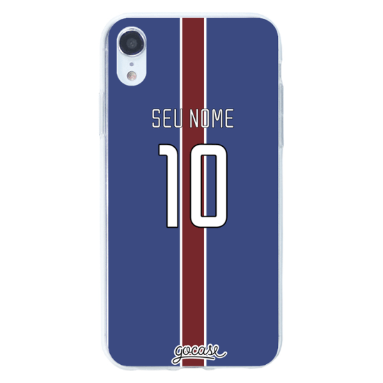 White with Blue Lines Logo - Team Jersey White Red Thin Lines Phone Case