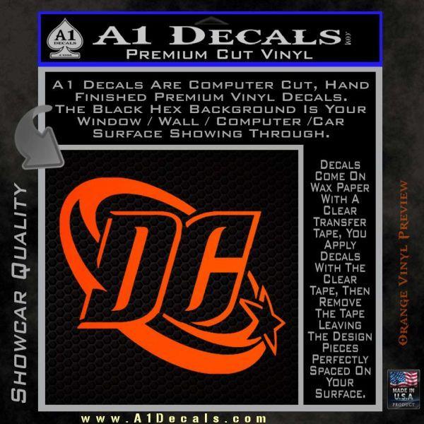 Orange DC Comics Logo - DC Comics Logo Decal Sticker » A1 Decals