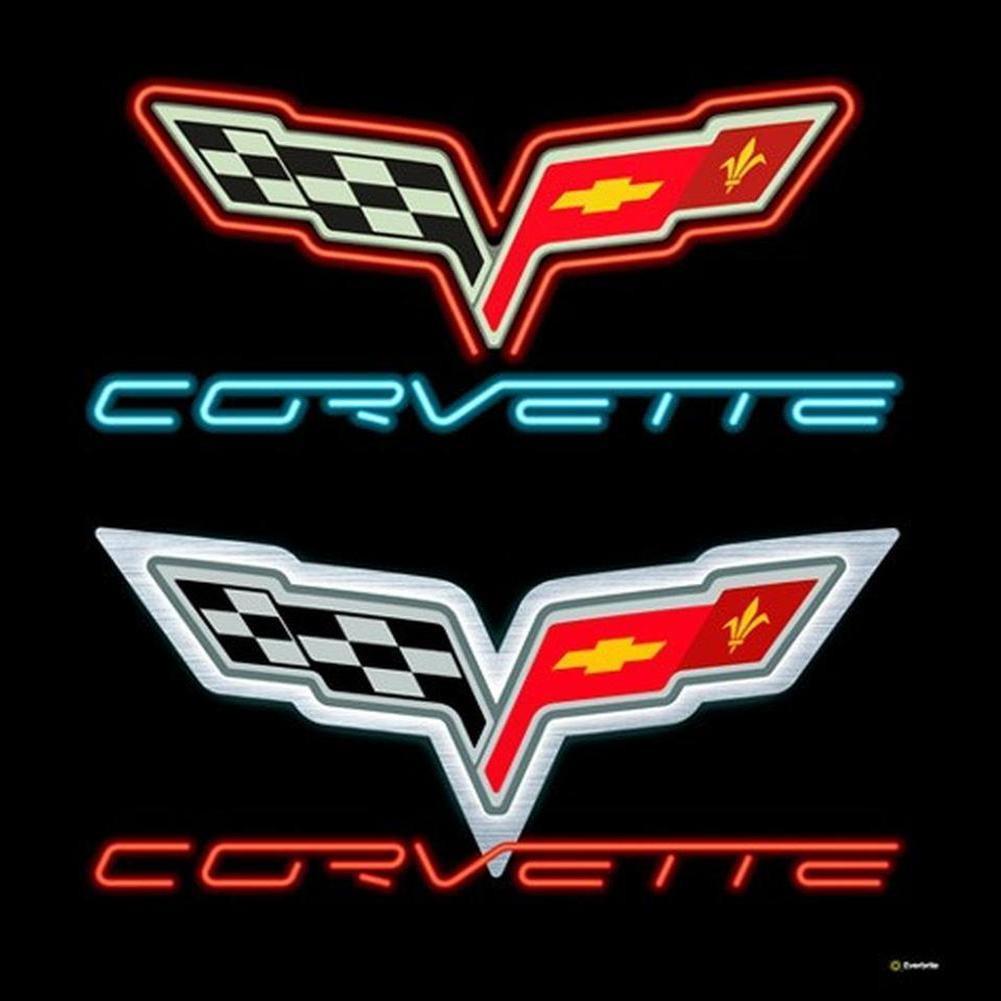 First Corvette Logo - Corvette Neon Sign : C6 Emblem- FREE Shipping! | CorvetteGuys.com