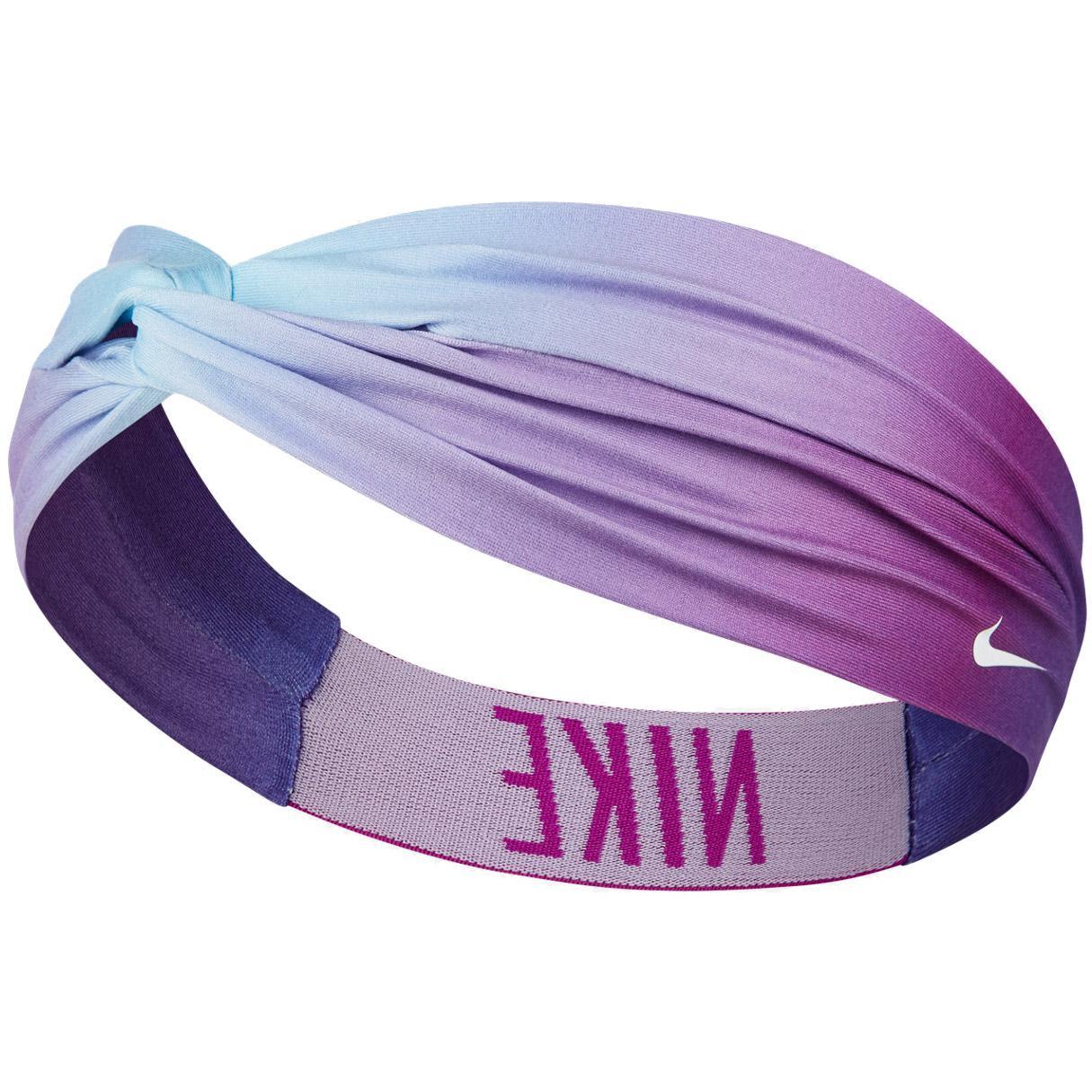 Purple and Blue Nike Logo - Nike Logo Twist Headband - Blue/Purple - Tennisnuts.com