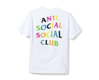 Assc Logo - ANTI SOCIAL SOCIAL Club ASSC Logo Rainy Dayz Hoodie White RainBow