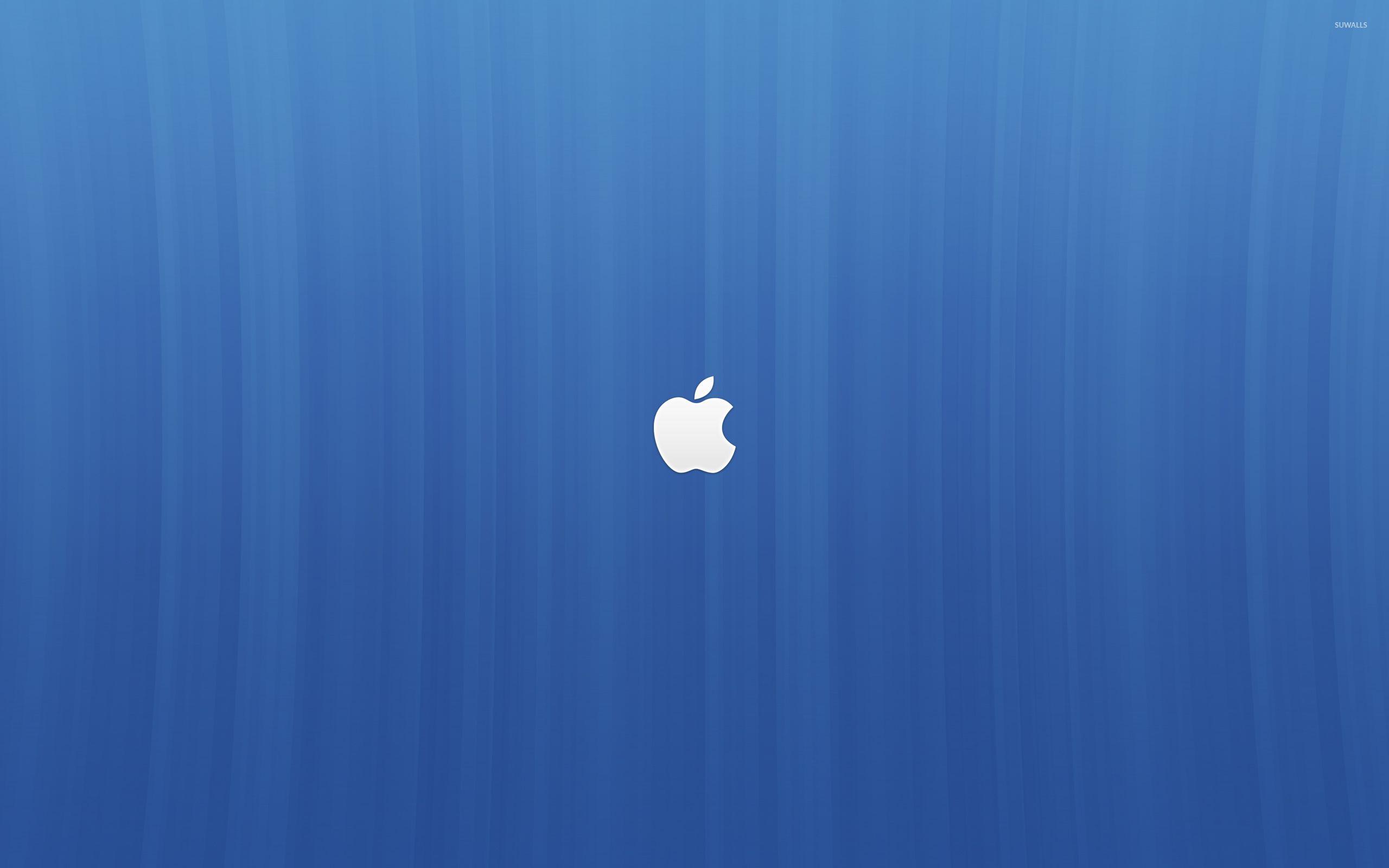 Blueand White Apple Logo - White Apple logo on blue lines wallpaper - Computer wallpapers - #54107