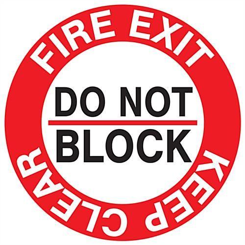 Fire Red and White Circle Logo - Fire Safety Exit Sticker | 12