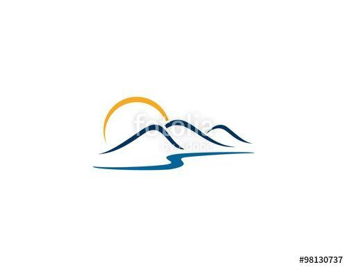 Mountain with Sun Logo - Sun mountain logo