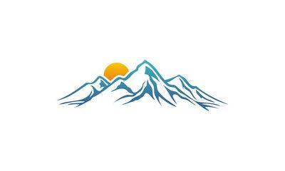 Mountain with Sun Logo - Mountain Logo photos, royalty-free images, graphics, vectors ...