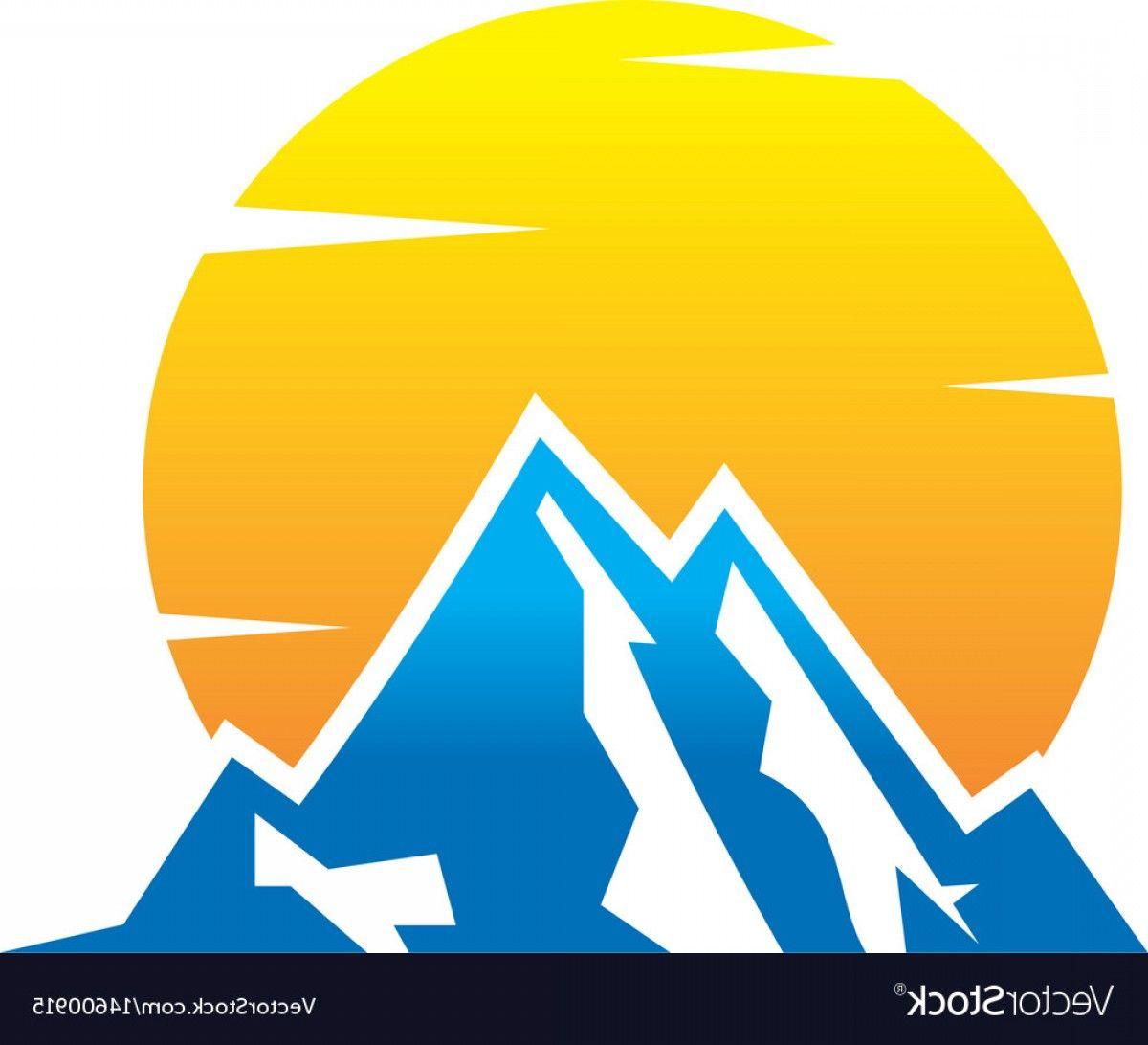 Mountain with Sun Logo - Mountain Sun Logo Vector | SHOPATCLOTH