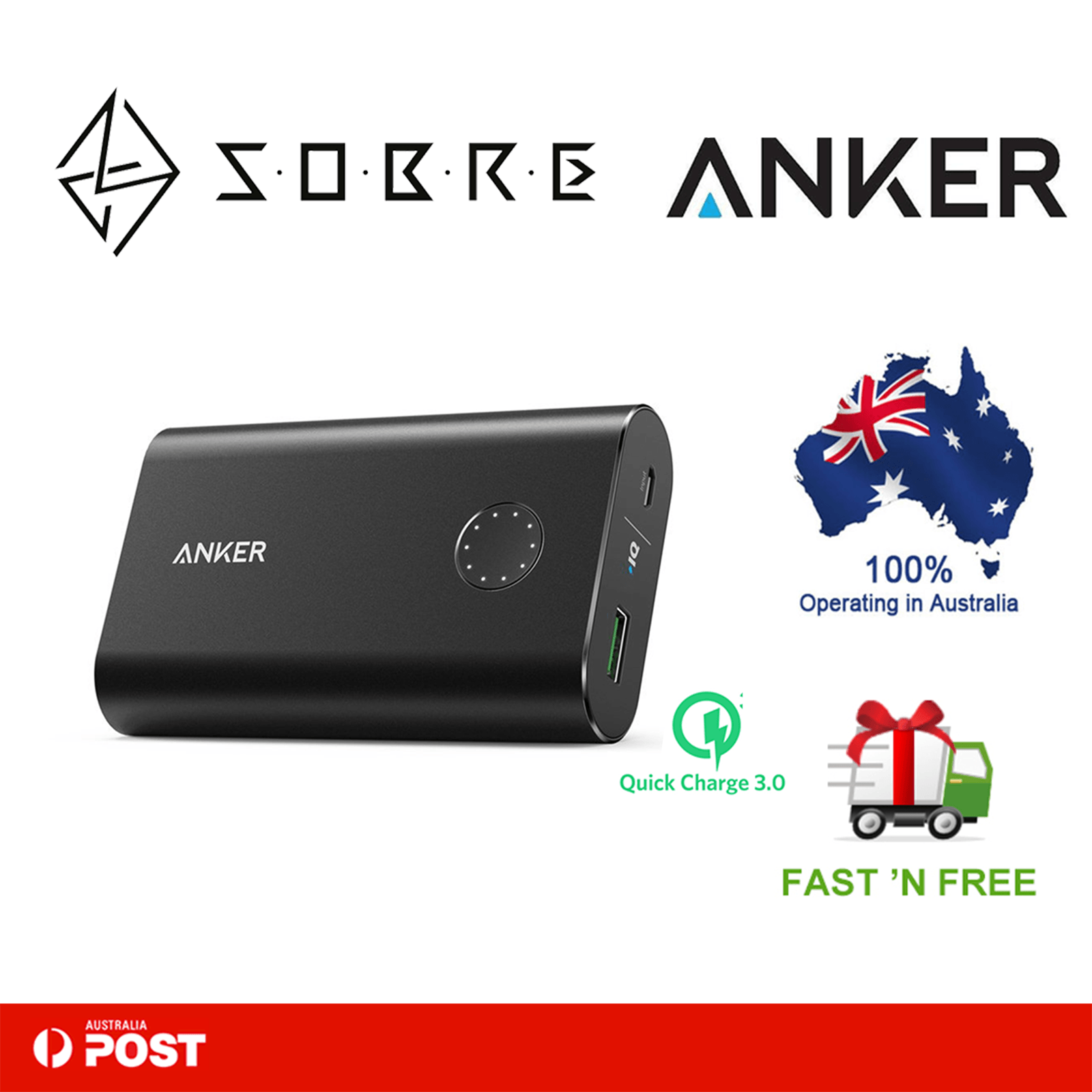 Anker Battery Logo - Anker PowerCore+ 10050 QC3.0 USB External Battery Portable Charger ...