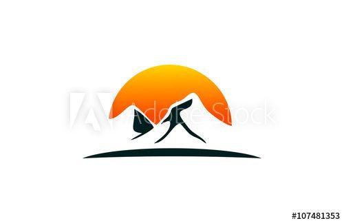 Mountain with Sun Logo - mountain sun logo vector this stock vector and explore similar