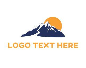 Mountain with Sun Logo - Water Logos. Water Logo Design Maker