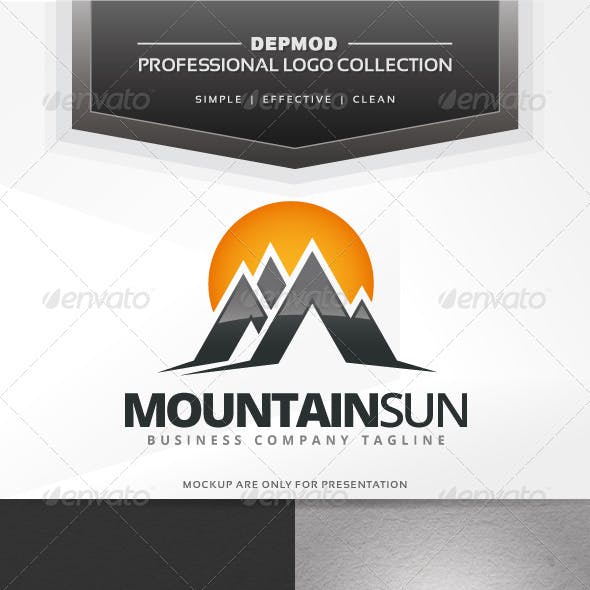 Mountain with Sun Logo - Mountain Sun Logo by Opaq | GraphicRiver
