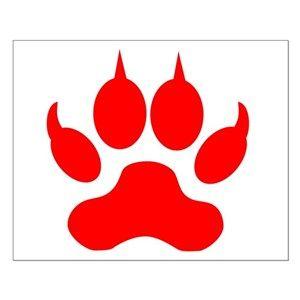 Red Wolf Paw Logo - Wolf Paw Print Wall Art