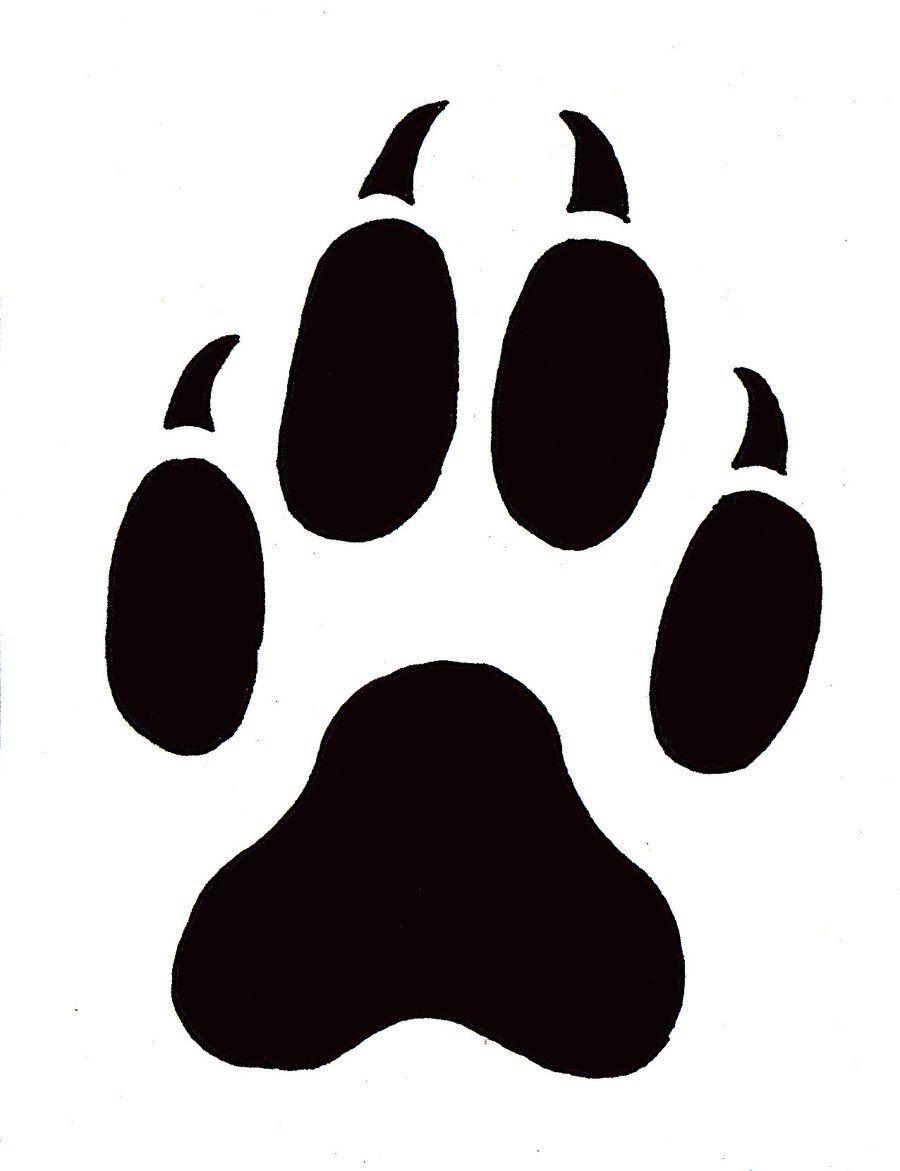 Red Wolf Paw Logo - Red Wolf Paw Print - Clip Art Library