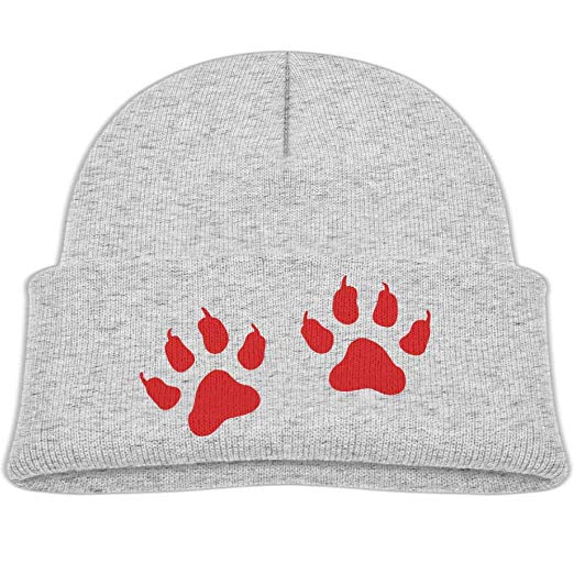 Red Wolf Paw Logo - Wolf Paw Red Winter Knit Hats Baby Warm Beanies Caps