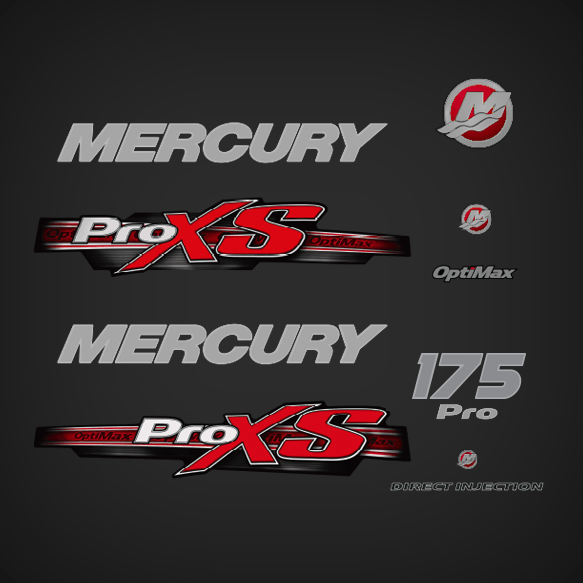 Pro XS Logo - 2012 2017 Mercury 175 Hp Optimax Pro XS Decal Set