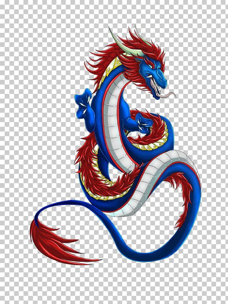 Chinese Blue and Red Logo - China Chinese dragon Drawing, Chinese dragon, blue and red dragon