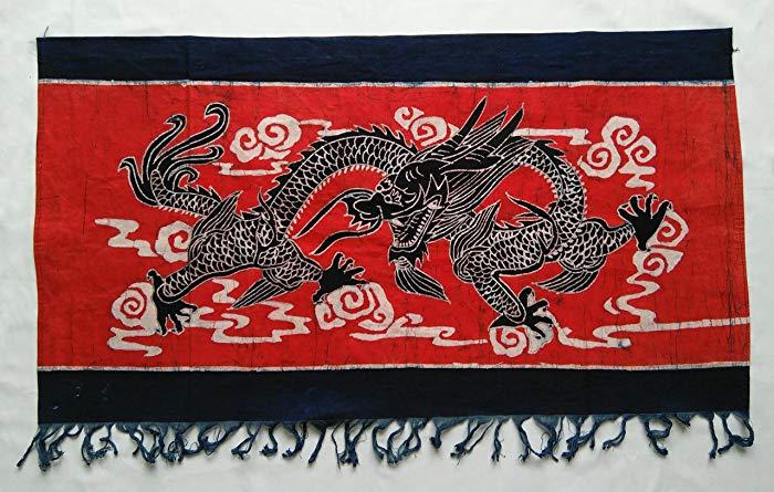 Chinese Blue and Red Logo - Chinese Batik Painting Dragon Banner (Red Background): Amazon