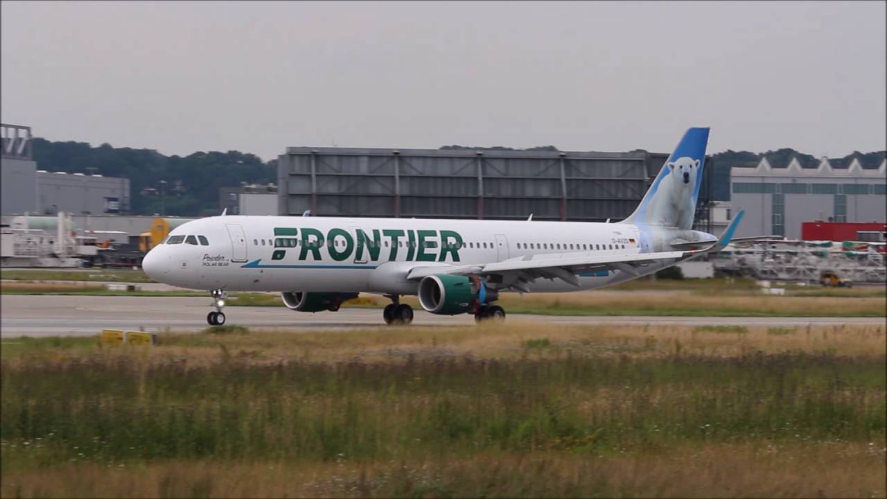 Airline Polar Bear Logo - BRAND NEW* Frontier Airlines A321 211(Powder The Polar Bear) Landing