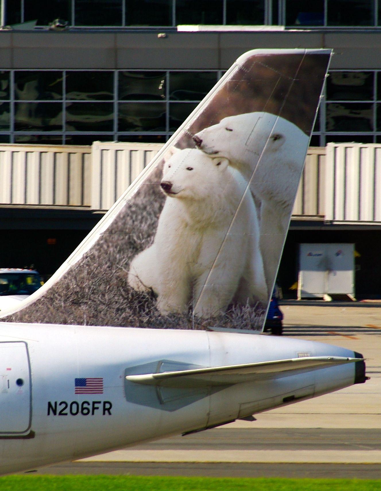 Airline Polar Bear Logo - Frontier Airlines Airbus A320 214 N206FR 'Alberta & Clipper Polar