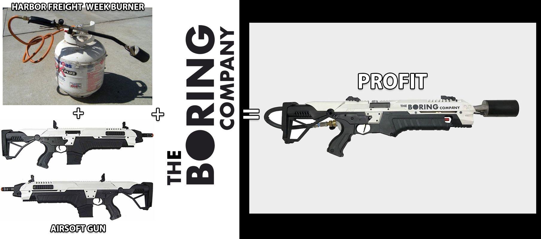 The Boring Company Flamethrower Logo - Boring Company Flame Thrower Explained: Harbor Freight Week Burner + ...