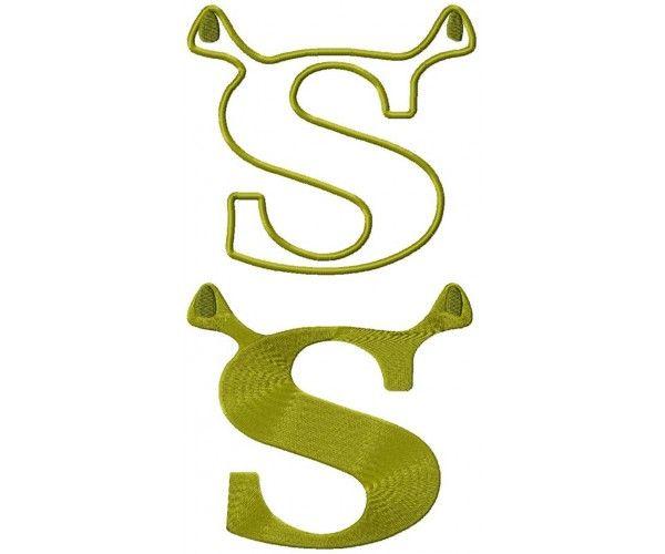Shrek Logo - Shrek logo aplique & full stich machine embroidery design for ...