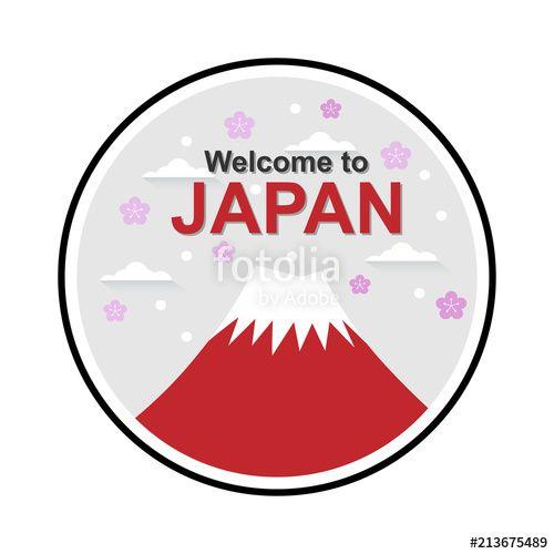 Famous Mountain Logo - Welcome to Japan, Fujisan Logo with Japanese famous mountain, Vector