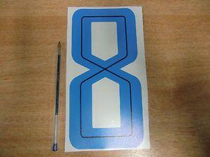 8 Blue Rectangles Logo - GUY MARTIN race number 8 & Black Sticker / Decal large 200mm